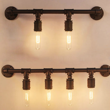 Modern Metal Pipe Wall Lamp 2/4/6 Lights