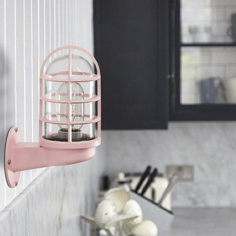 Modern Glass Wall Light with Metal Shade