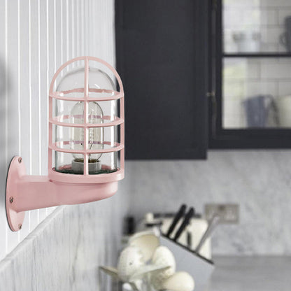 Modern Glass Wall Light with Metal Shade