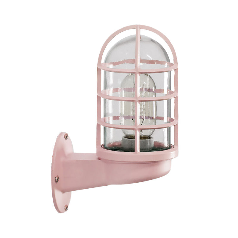 Modern Glass Wall Light with Metal Shade