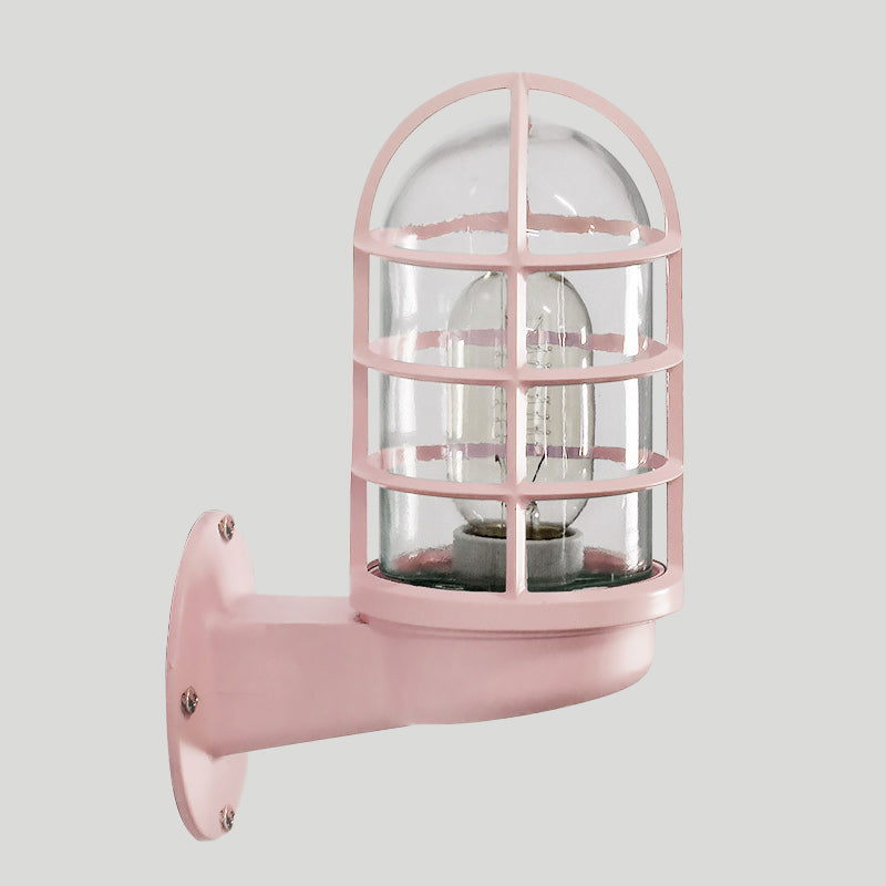 Modern Glass Wall Light with Metal Shade