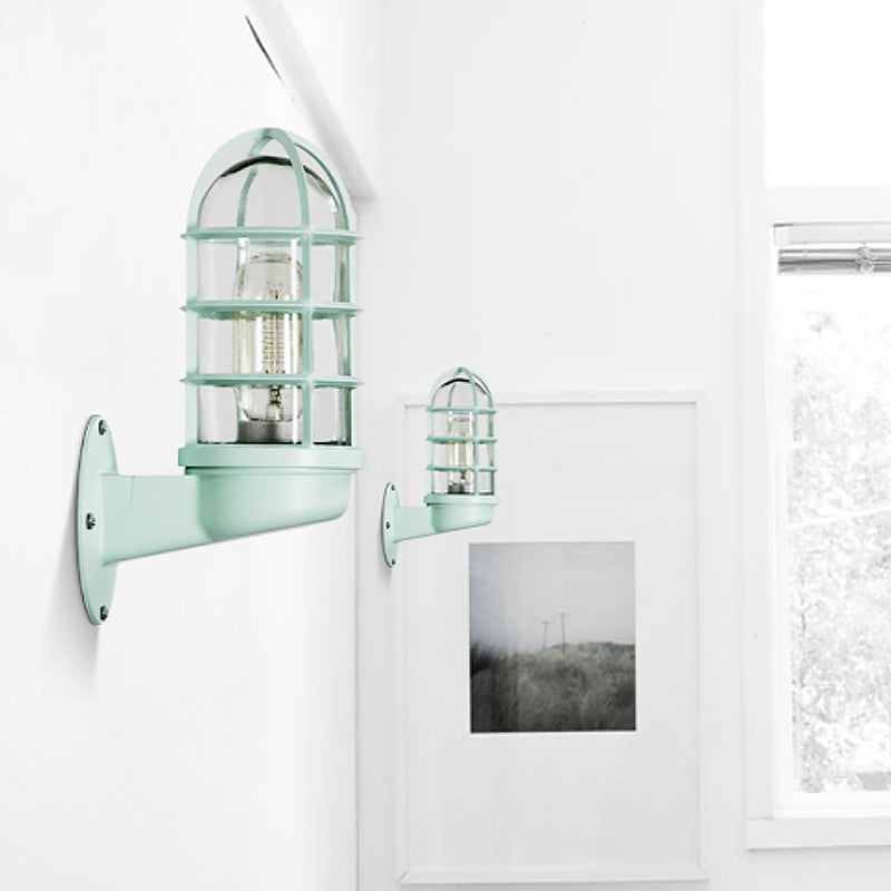 Modern Glass Wall Light with Metal Shade
