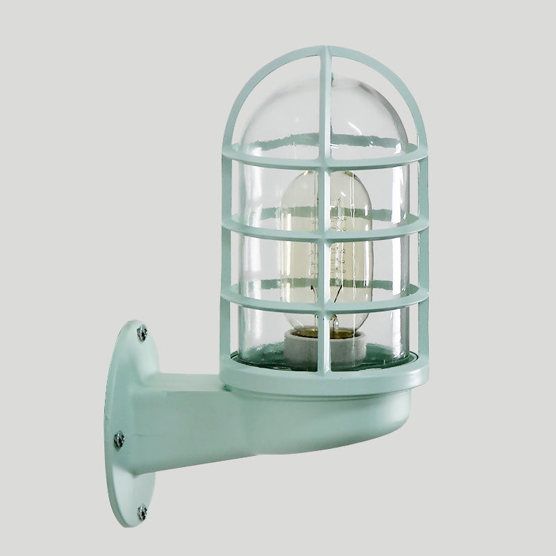 Modern Glass Wall Light with Metal Shade