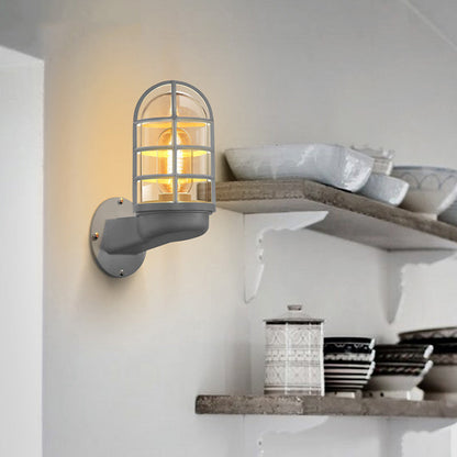 Modern Glass Wall Light with Metal Shade