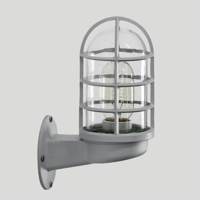 Modern Glass Wall Light with Metal Shade