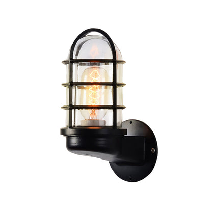 Modern Glass Wall Light with Metal Shade