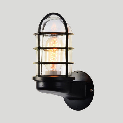 Modern Glass Wall Light with Metal Shade