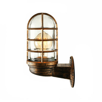 Modern Glass Wall Light with Metal Shade