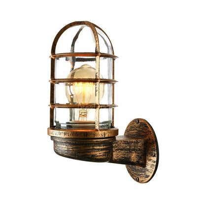 Modern Glass Wall Light with Metal Shade
