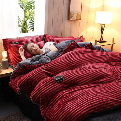 Plush Textured Corduroy Bedding Set