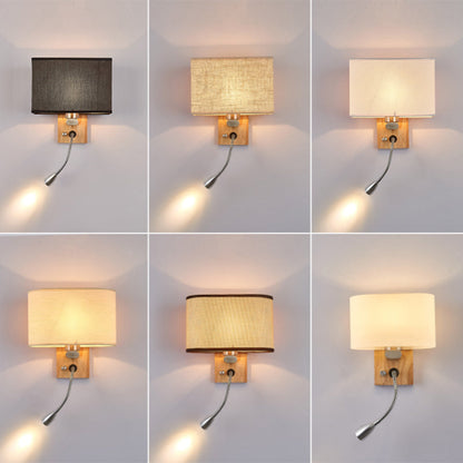 Soft Adjustable Bedside Wall Lamp with Oval Shade