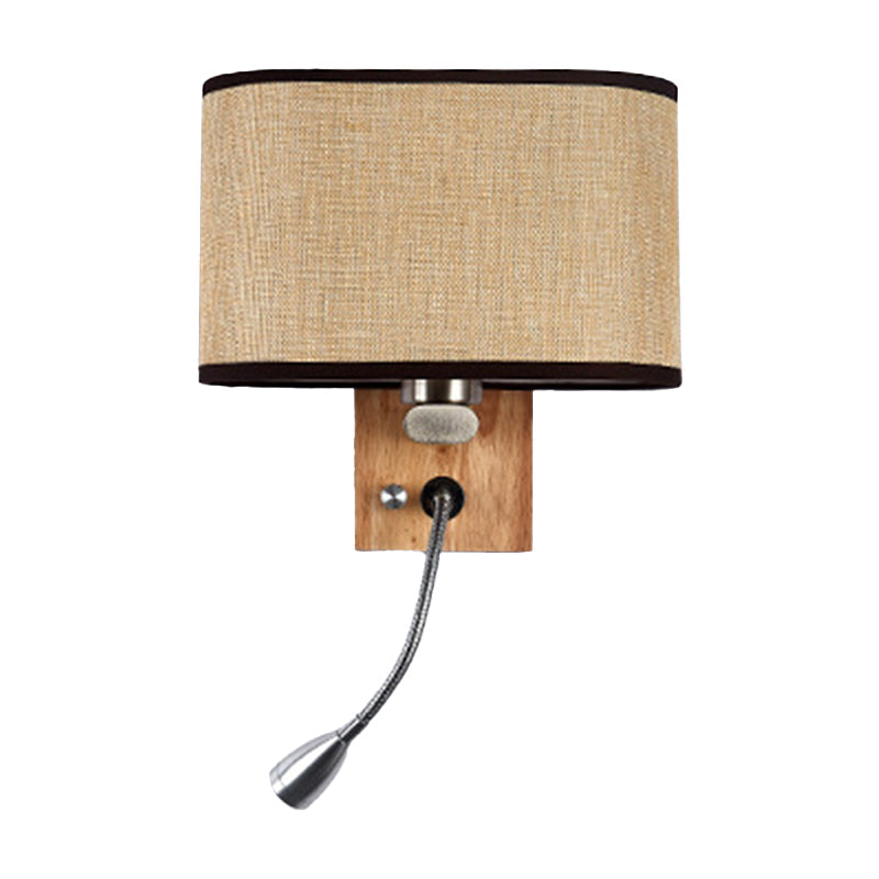 Soft Adjustable Bedside Wall Lamp with Oval Shade
