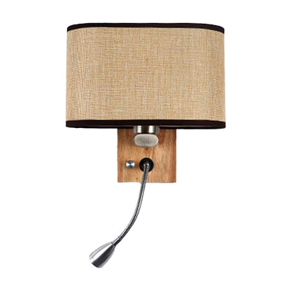 Soft Adjustable Bedside Wall Lamp with Oval Shade