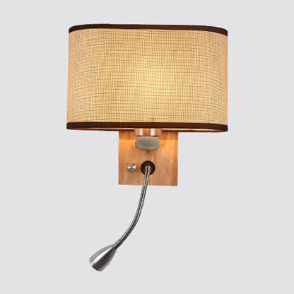 Soft Adjustable Bedside Wall Lamp with Oval Shade