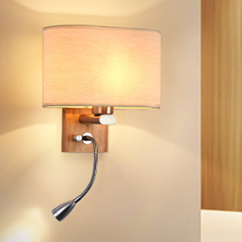 Soft Adjustable Bedside Wall Lamp with Oval Shade - Cofik