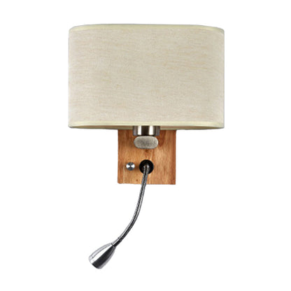 Soft Adjustable Bedside Wall Lamp with Oval Shade