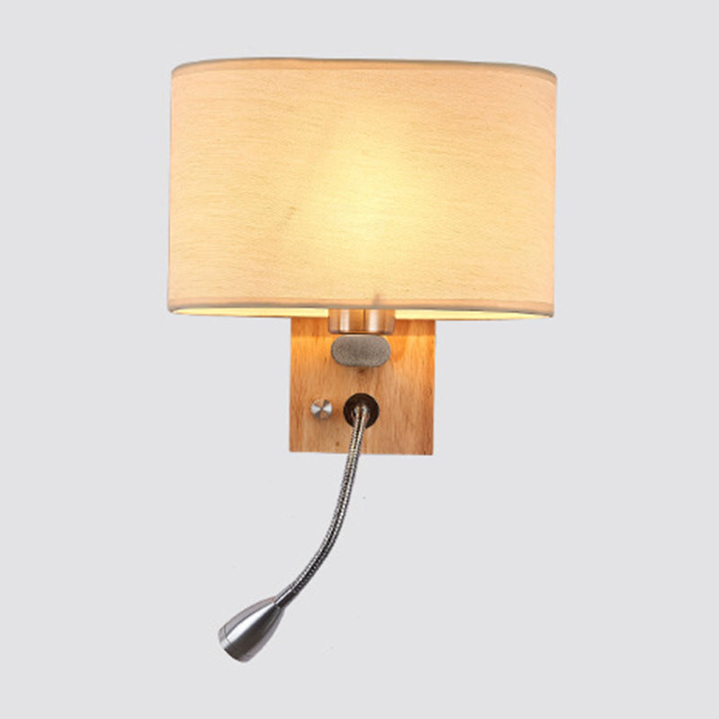 Soft Adjustable Bedside Wall Lamp with Oval Shade