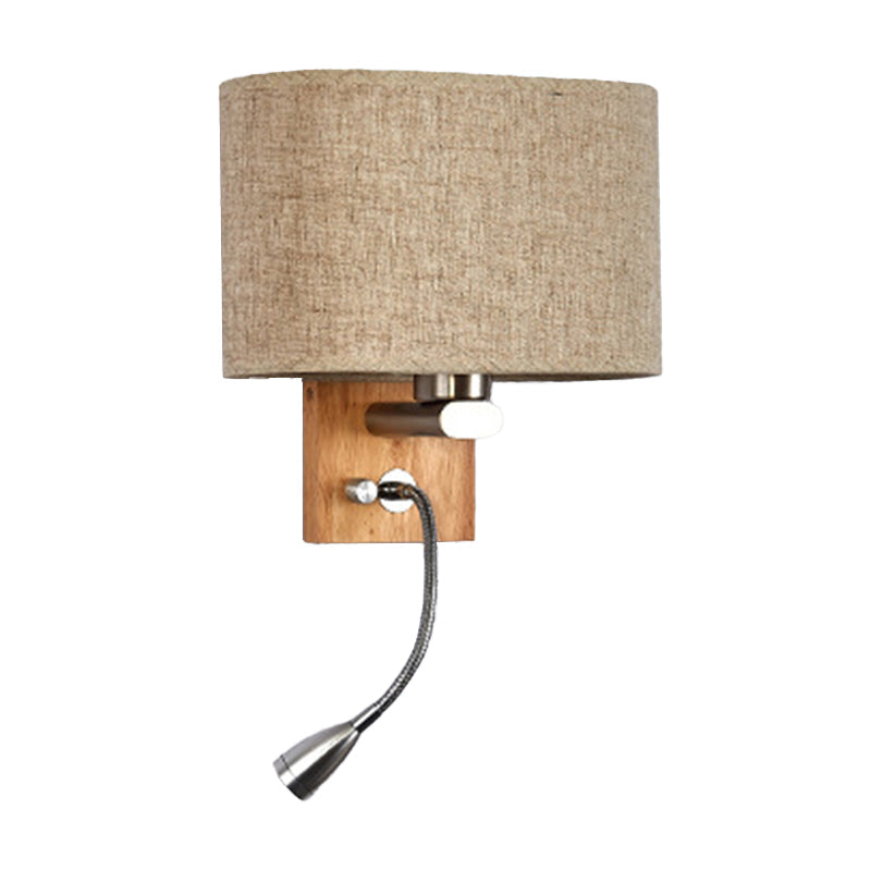 Soft Adjustable Bedside Wall Lamp with Oval Shade