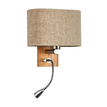 Soft Adjustable Bedside Wall Lamp with Oval Shade