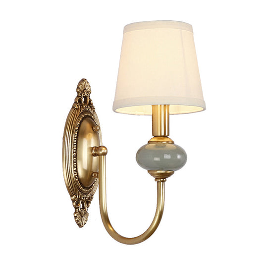 Classic Brass Wall Sconce Lamp with Green Shade - Cofik