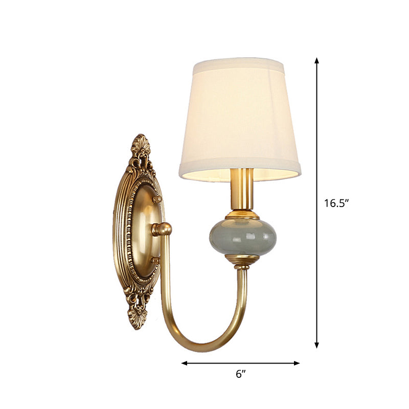 Classic Brass Wall Sconce Lamp with Green Shade
