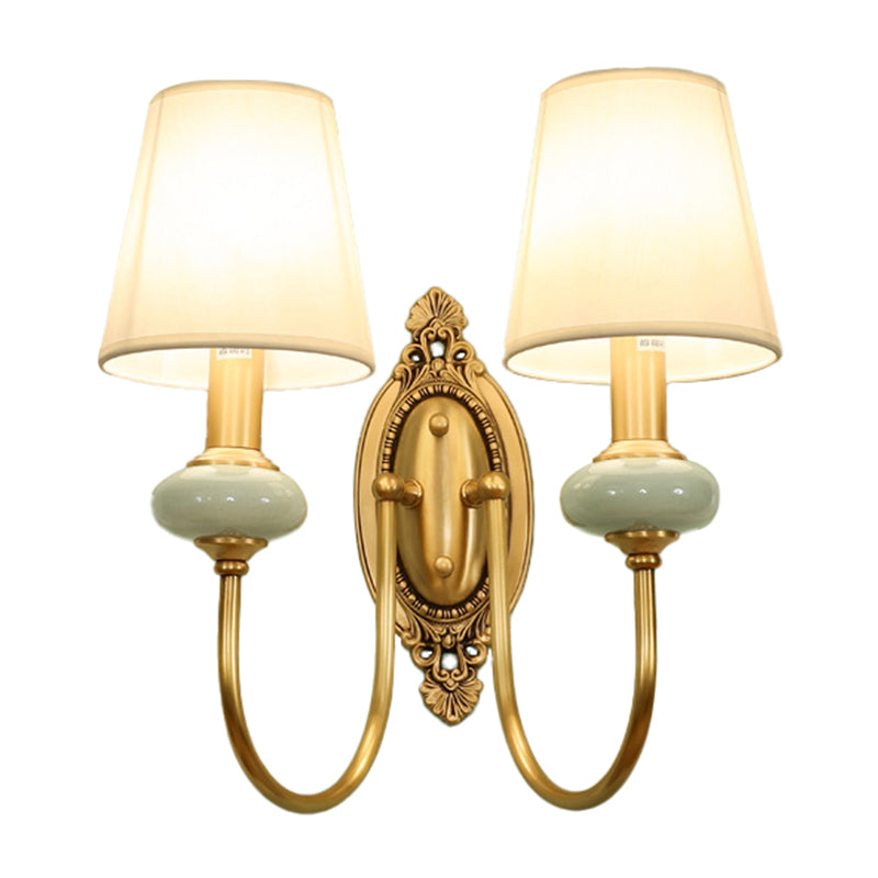 Classic Brass Wall Sconce Lamp with Green Shade