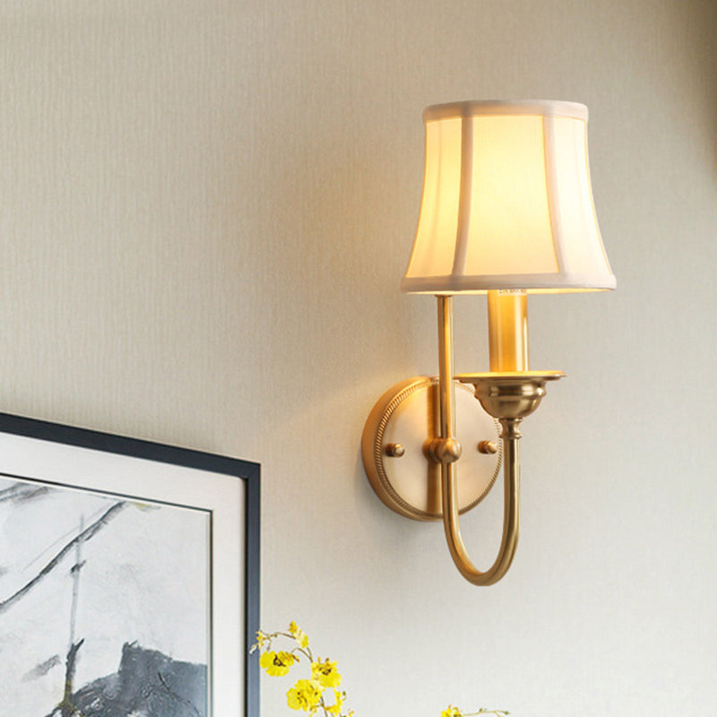 Luxury Gold Wall Light with Fabric Shade - Cofik