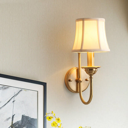 Luxury Gold Wall Light with Fabric Shade - Cofik