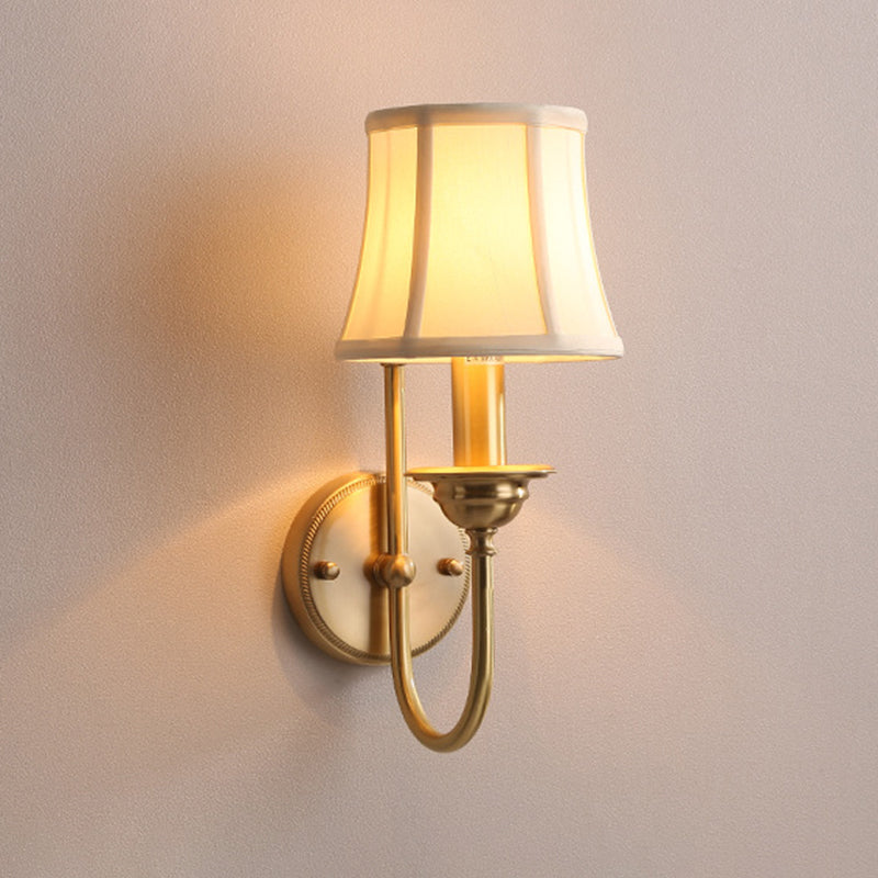 Luxury Gold Wall Light with Fabric Shade