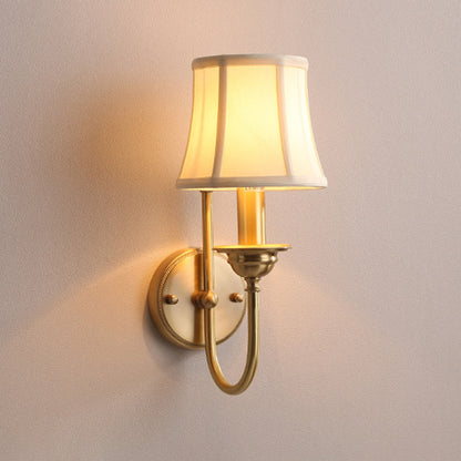 Luxury Gold Wall Light with Fabric Shade