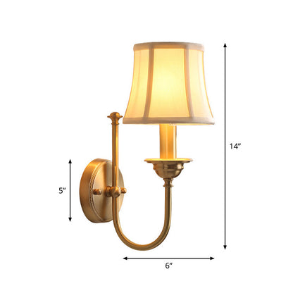 Luxury Gold Wall Light with Fabric Shade