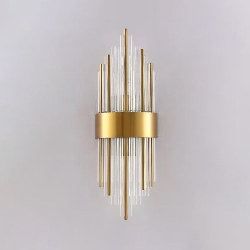 Luxury Gold 2-Light Crystal Wall SconceFixture