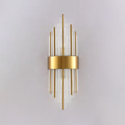 Luxury Gold 2-Light Crystal Wall SconceFixture