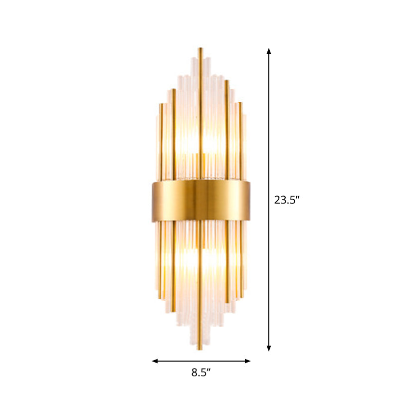 Luxury Gold 2-Light Crystal Wall SconceFixture
