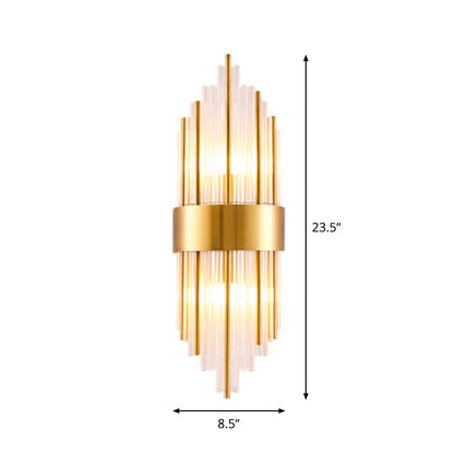 Luxury Gold 2-Light Crystal Wall SconceFixture