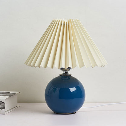 Simple Ceramic Desk Lamp with Folded Shade