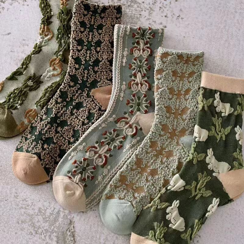 Colorful Womens Flower Patterned Socks (10 Pack)