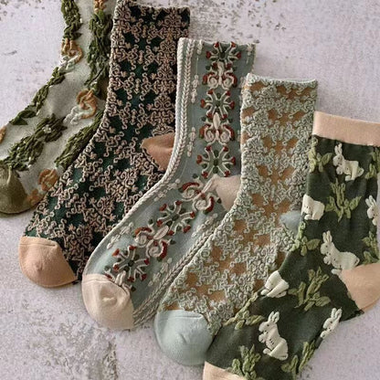 Colorful Womens Flower Patterned Socks (10 Pack)
