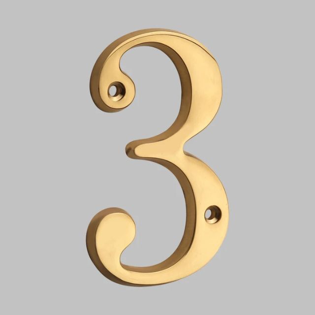 Classic Solid Brass House Number Plate