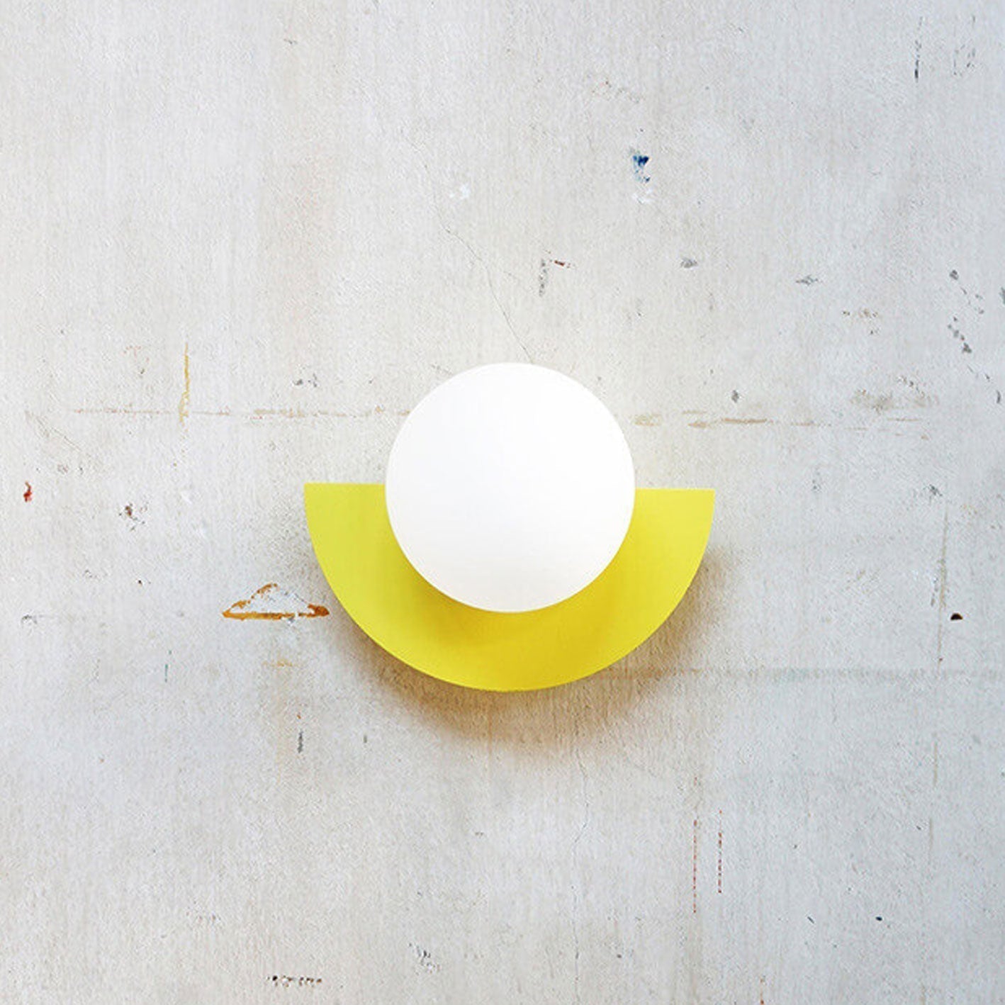 Round Glass Pendant Light with Colored Metal Base
