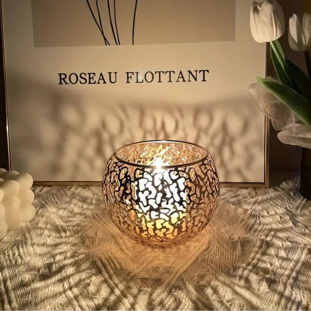 Clear Round Glass Candle Holder