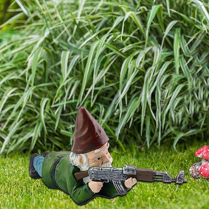 Tough Camo Yard Gnome Statue