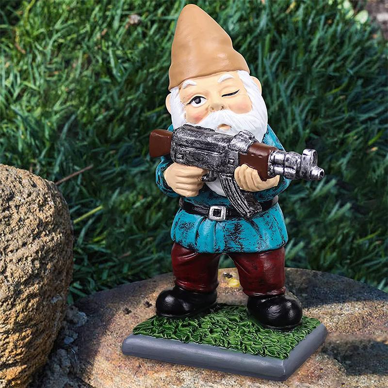 Tough Camo Yard Gnome Statue