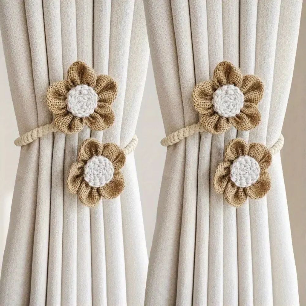 Decorative Floral Curtain Ties | 2 Piece Set