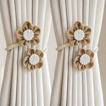 Decorative Floral Curtain Ties | 2 Piece Set