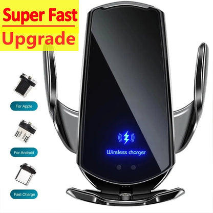 Wireless Car Charger Mount with Auto Clamp Fast Charging