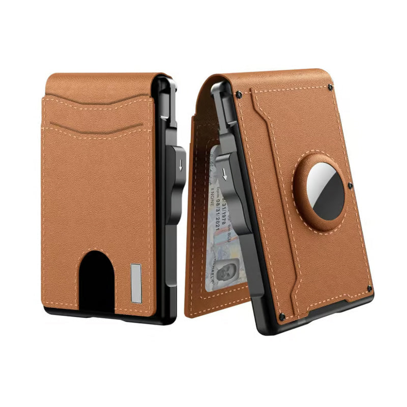 Premium Leather AirTag Wallet Card Holder