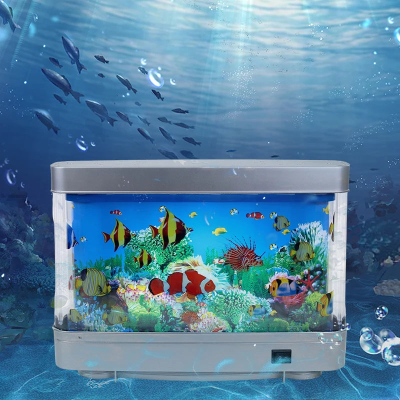 Colorful LED Aquarium Desk Fish Tank with Nightlight - Cofik