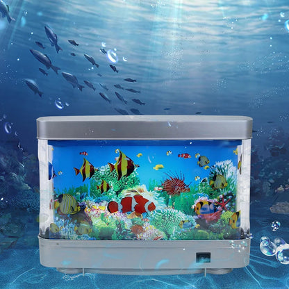 Colorful LED Aquarium Desk Fish Tank with Nightlight - Cofik
