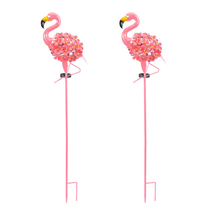Colorful Pink Outdoor Solar LED Garden Lights - 2 Pack